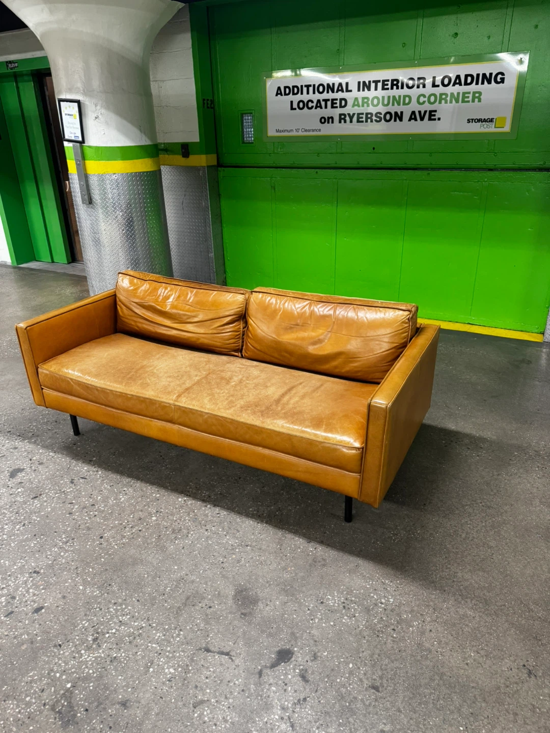 West Elm Axel Leather Sofa -Free Delivery - photo 3