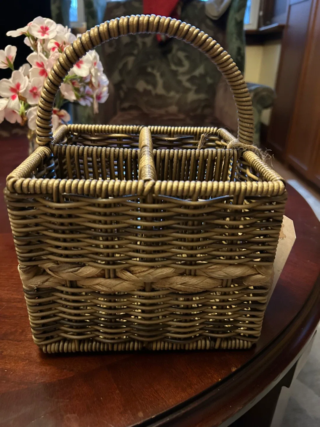 Basket small 4 sections bathroom makeup storage image indicator(3)