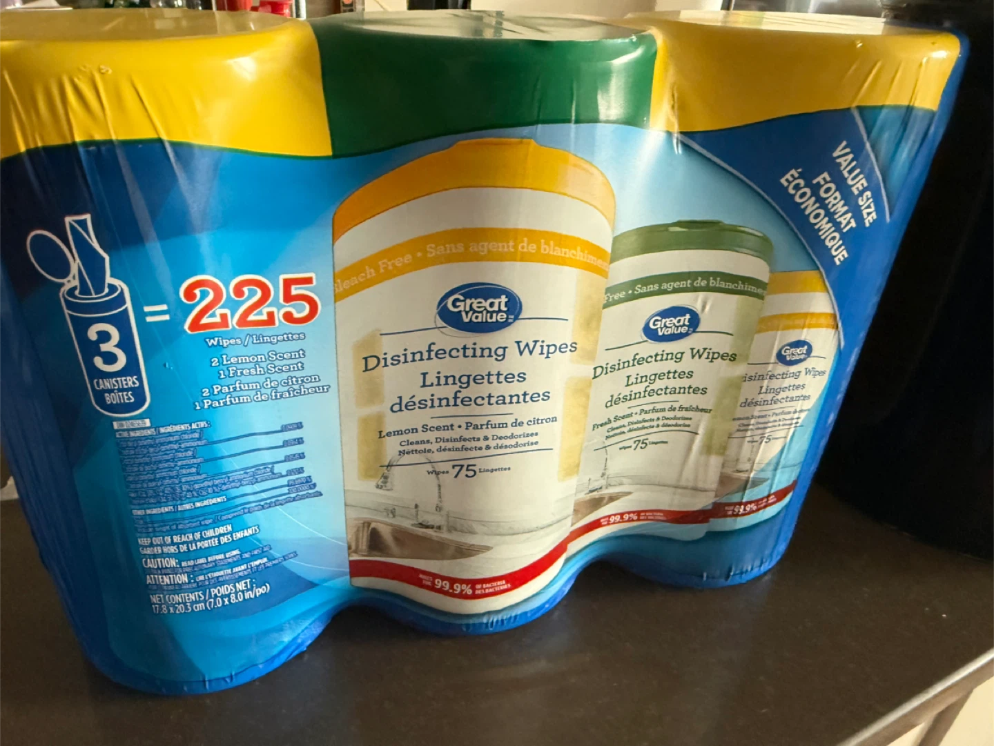 Great Value Disinfecting Wipes 225 Count