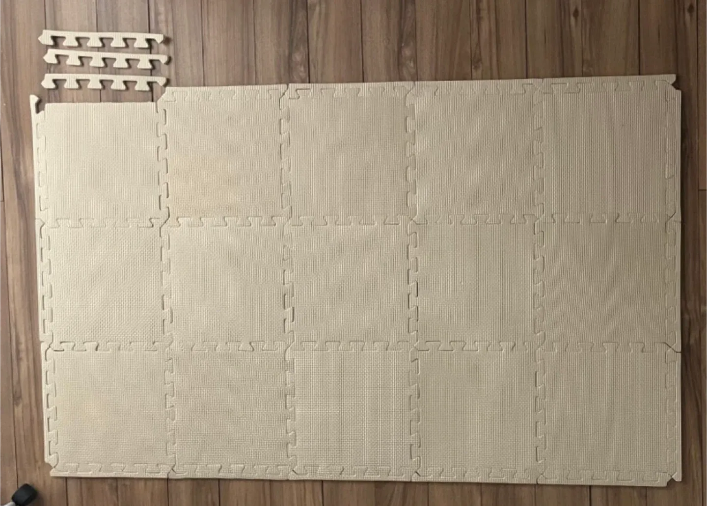 Foam Play Mat Tiles - White, 12pcs+ Beige, 15 pcs image indicator(4)