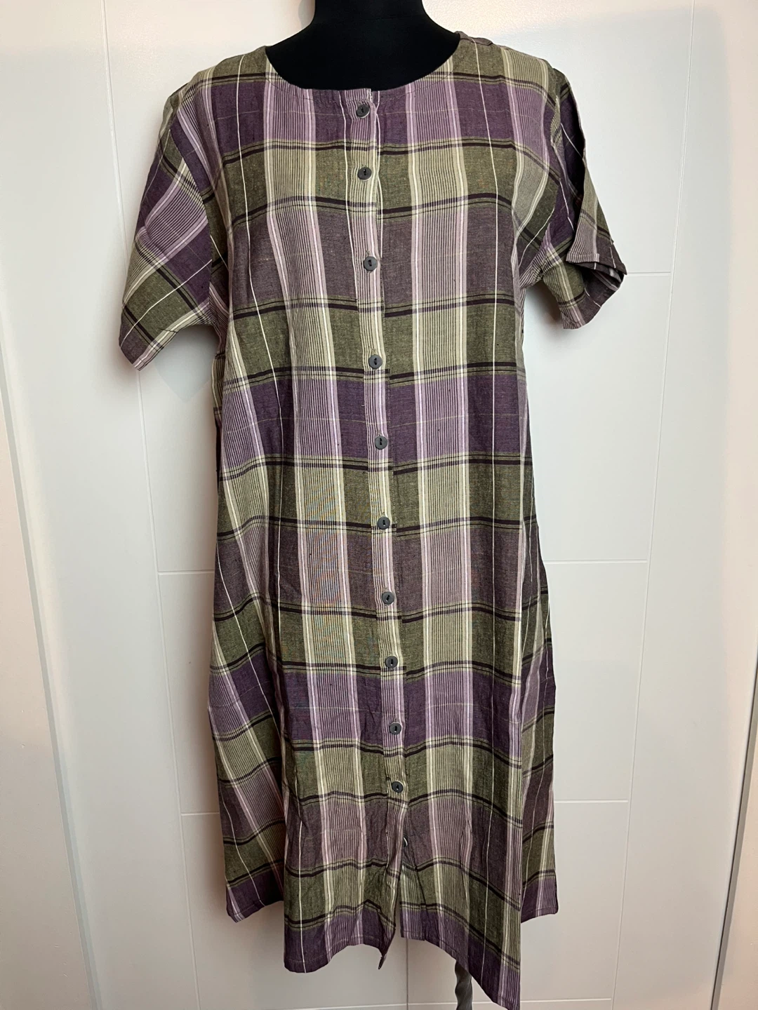 Pyunosso Plaid Dress - Size M