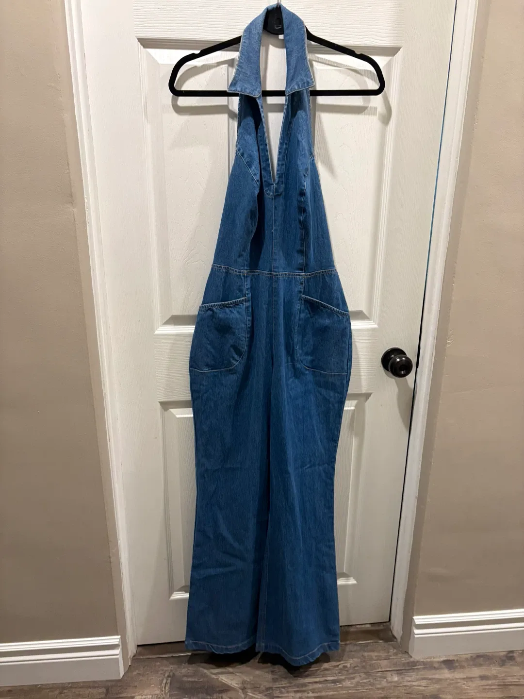 Denim Halter Jumpsuit