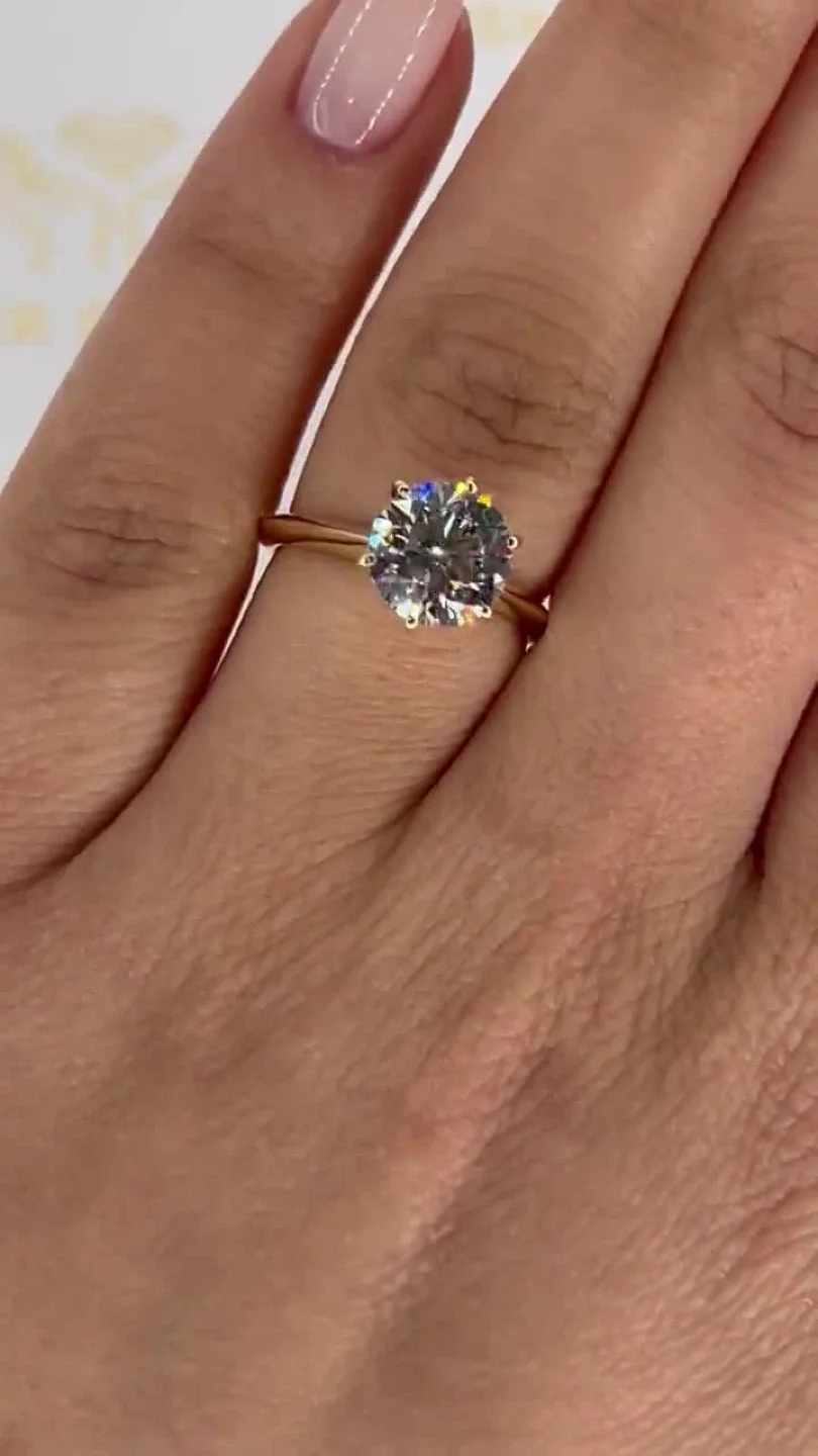 1-2ct Moissanite Sterling silver 18k Engagement rings size 4-11 image indicator(4)