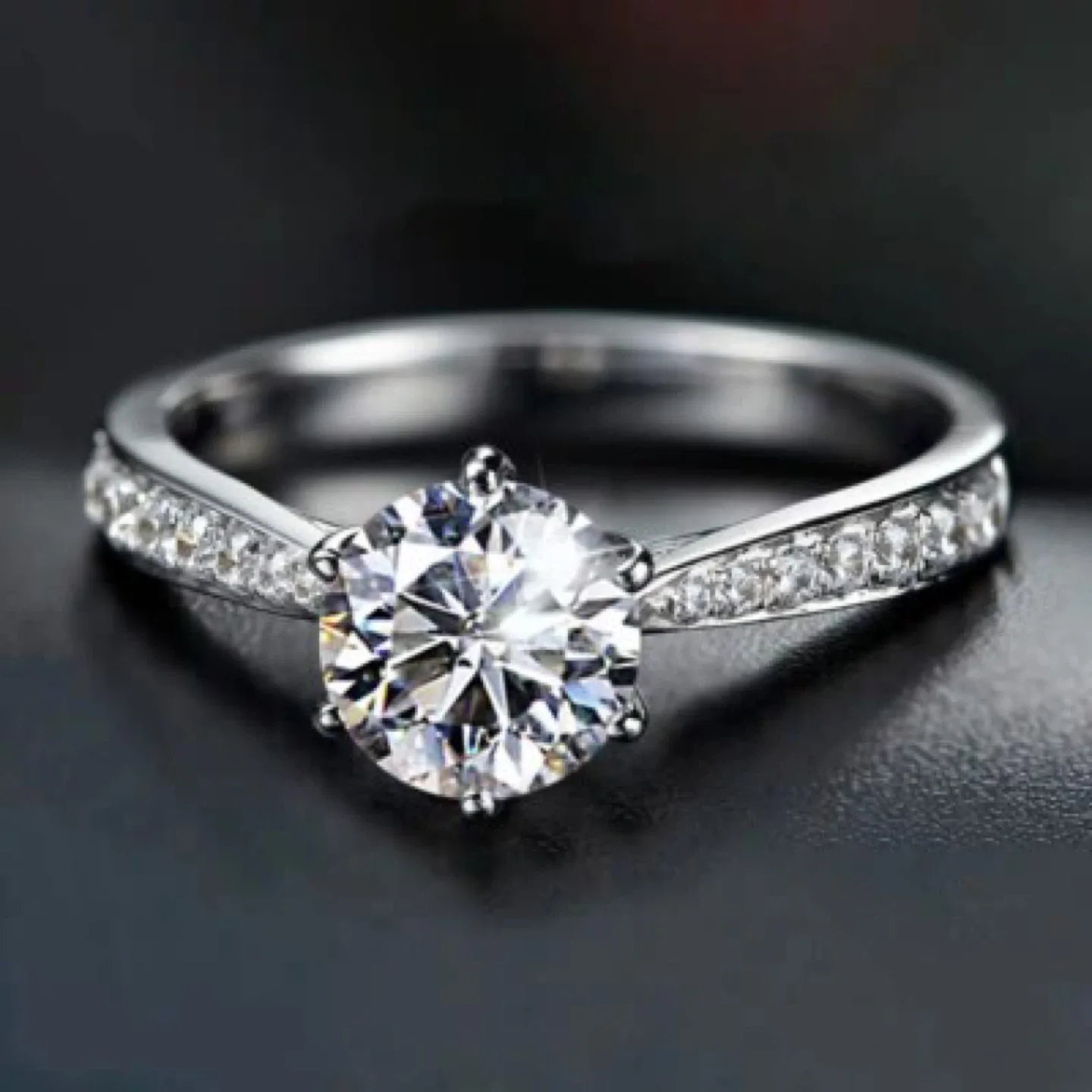 1-2ct Moissanite Sterling silver 18k Engagement rings size 4-11 image indicator(3)