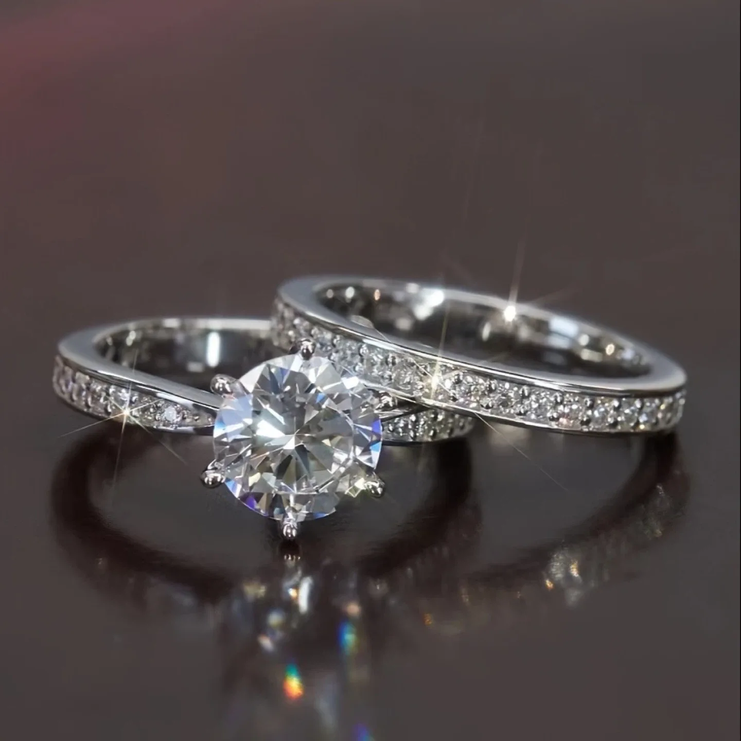 1-2ct Moissanite Sterling silver 18k Engagement rings size 4-11 image indicator(2)