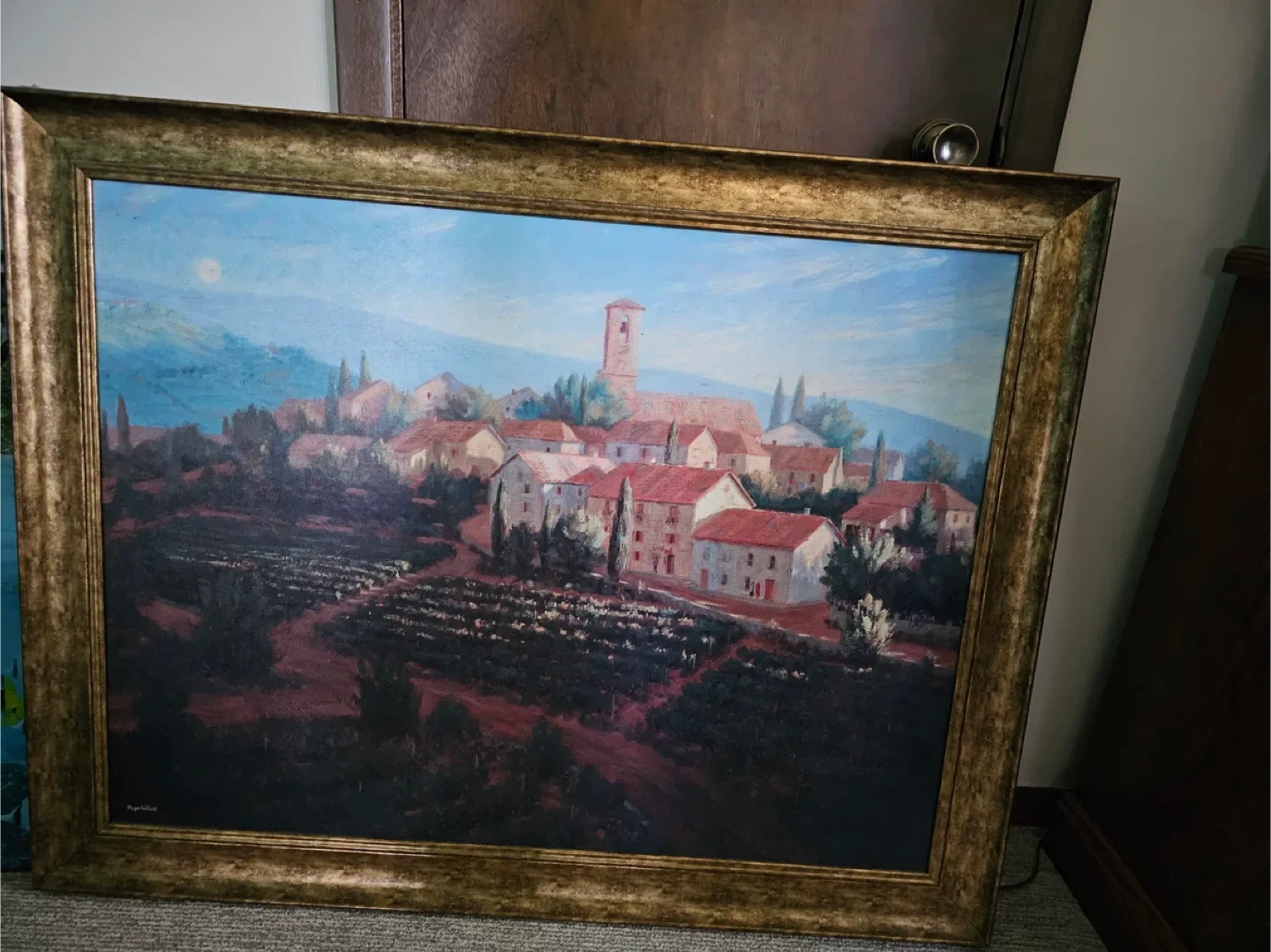 Framed Village Landscape Painting 🥕