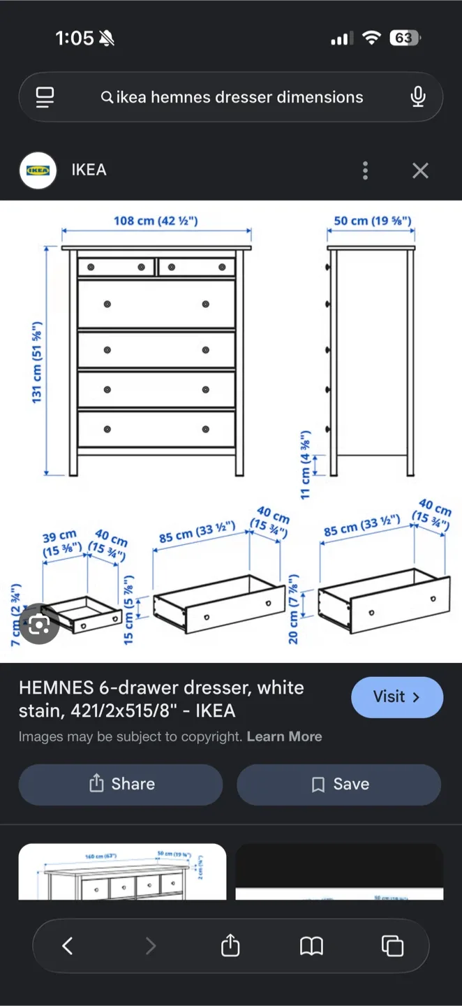 IKEA Hemnes 6-Drawer Dresser, Black image indicator(3)