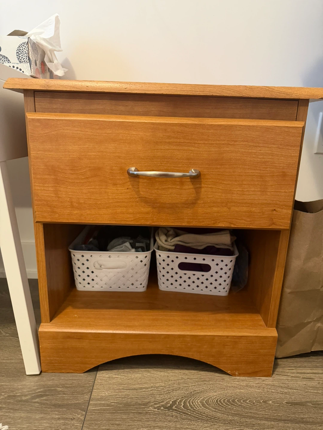 Wooden Nightstand with Drawer