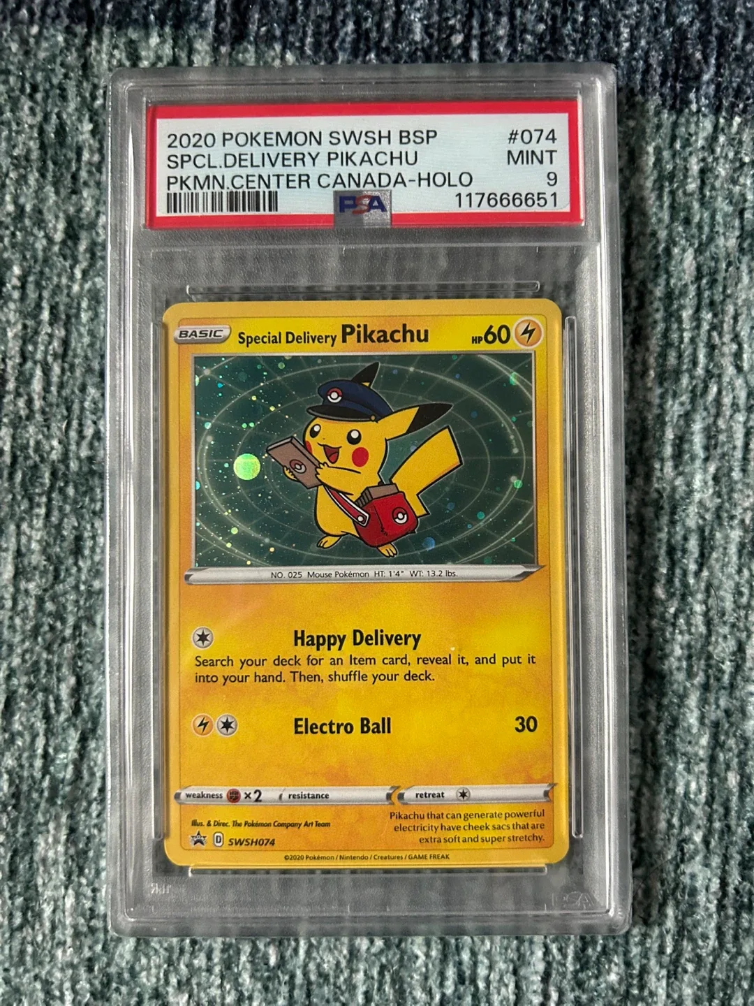 PSA 9 Mint 2020 Pokemon Special Delivery Pikachu