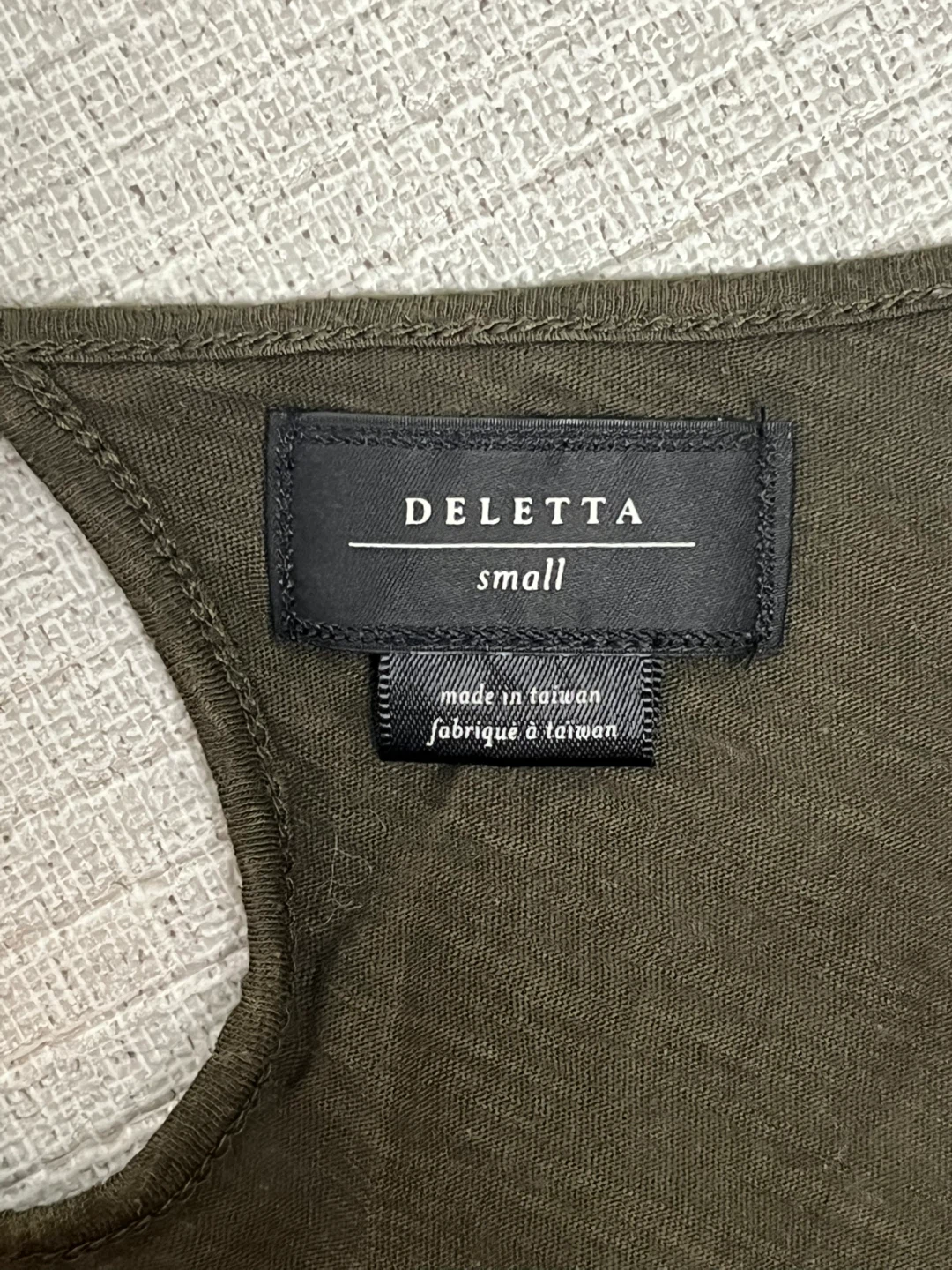 Deletta Olive Green Tank Top - Size Small - photo 3