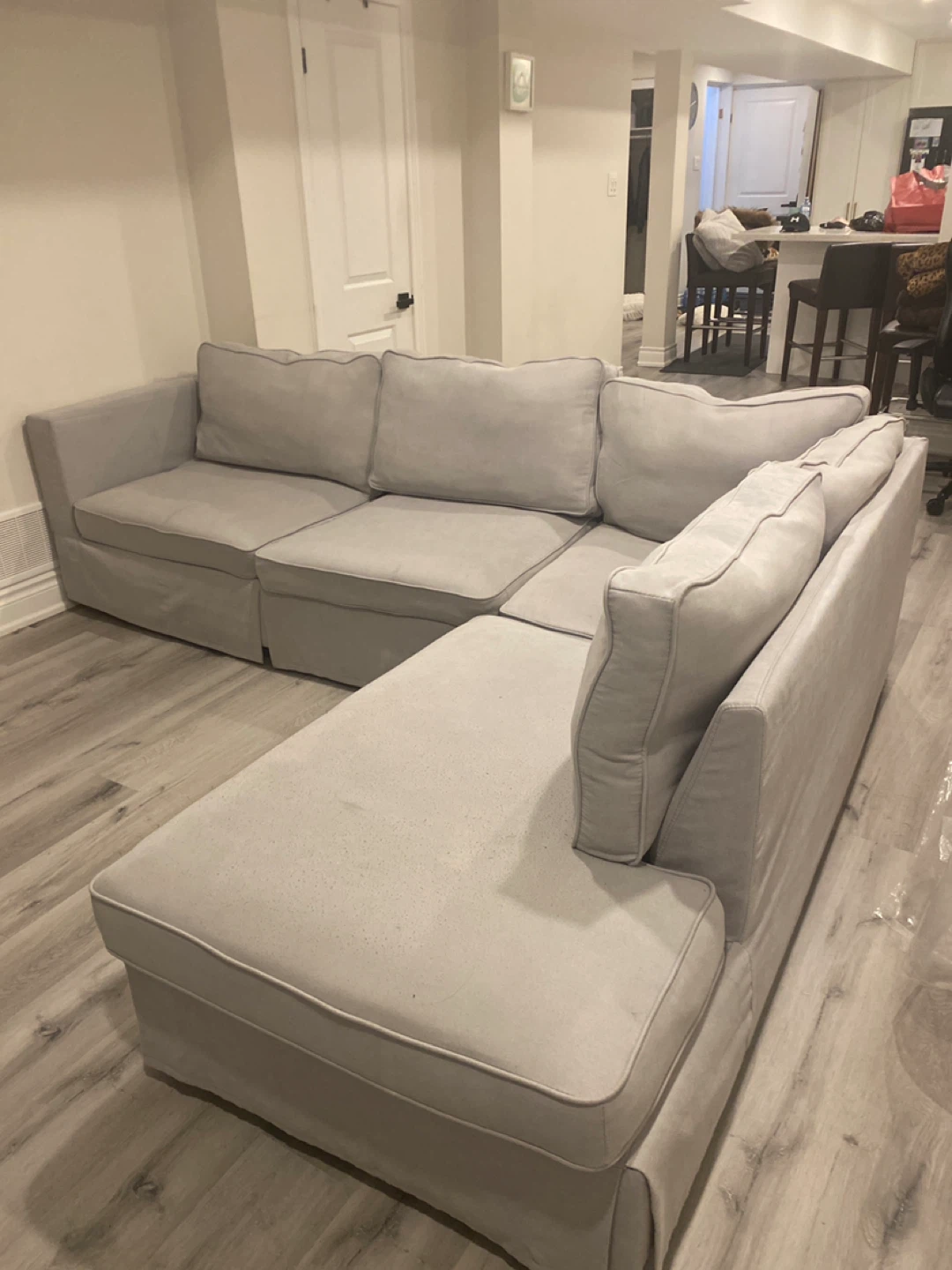 Grey Sectional Sofa with Chaise Lounge