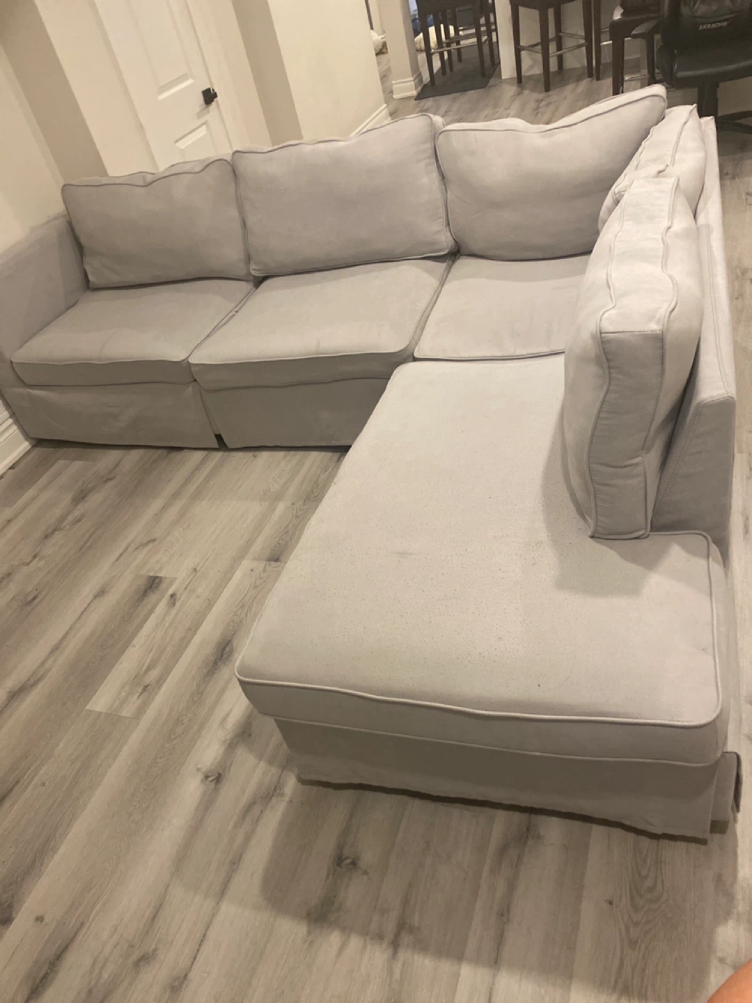 Grey Sectional Sofa with Chaise Lounge - photo 2