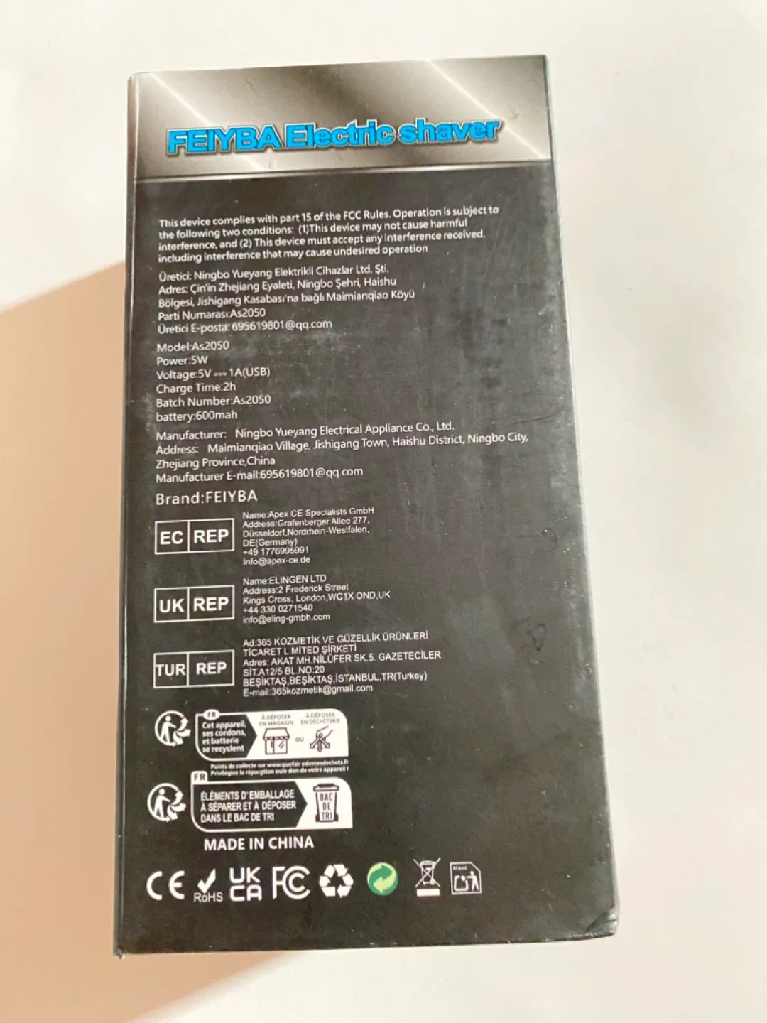 FEIYBA Electric Shaver As2050 - Brand New in Box!