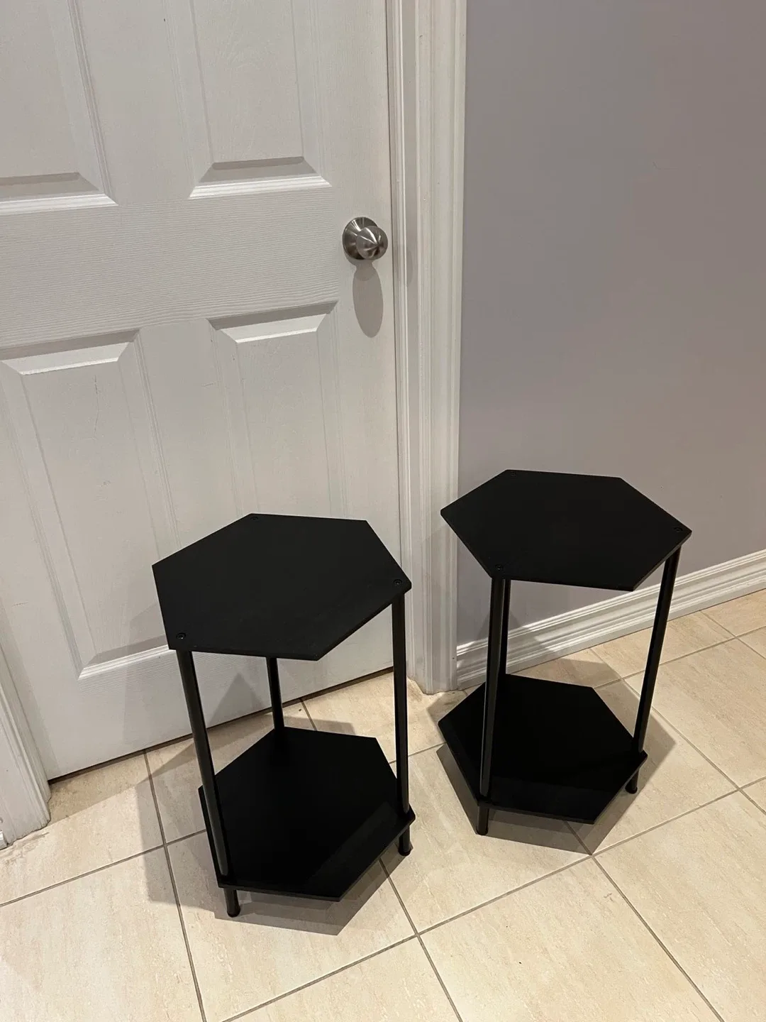 Set of 2 Black Hexagon Side Tables image indicator(2)