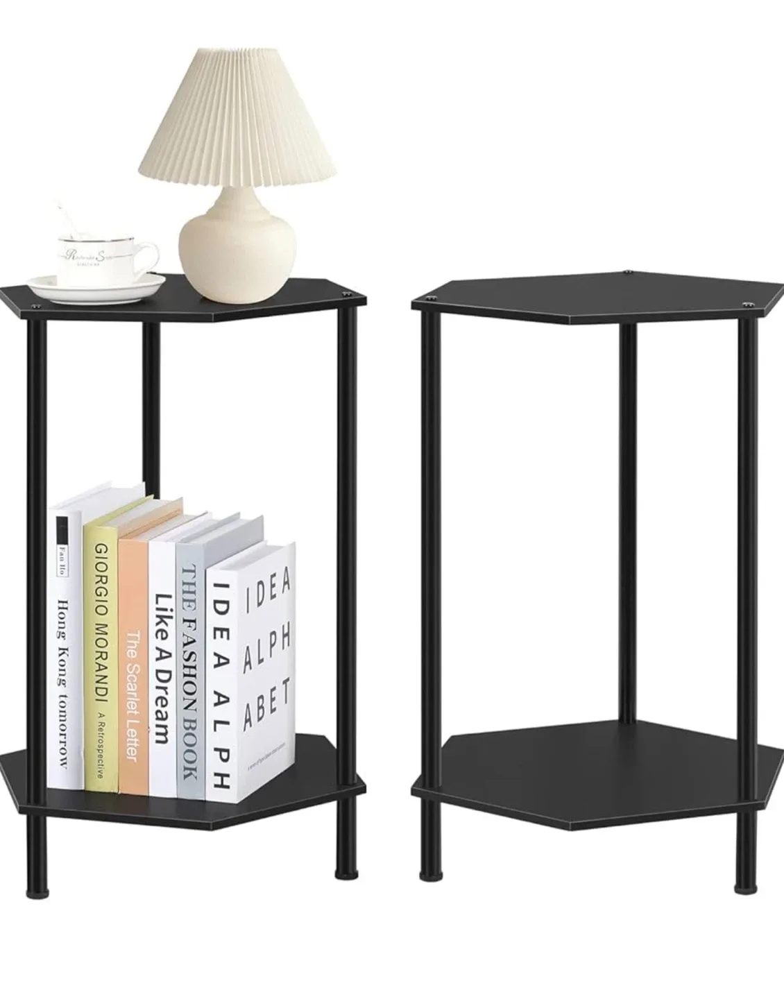 Set of 2 Black Hexagon Side Tables image indicator(7)
