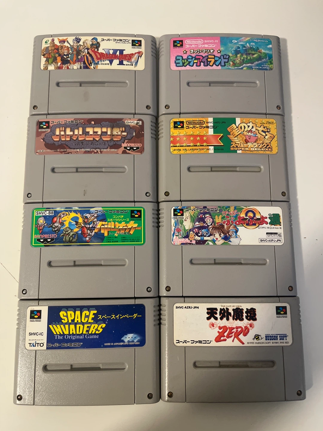 Super Famicom Game Cartridges - Bundle of 8