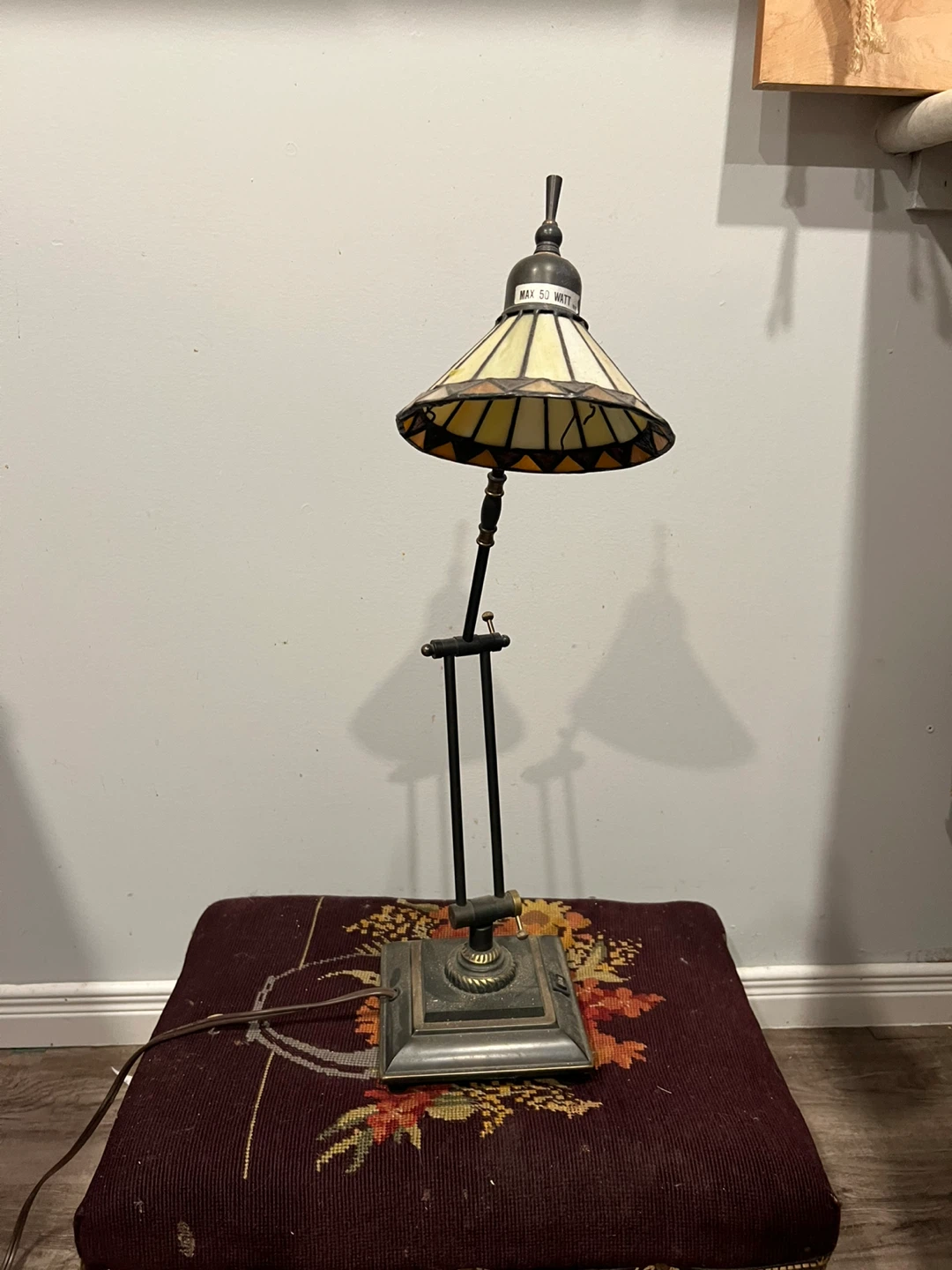 Vintage Stained Glass Table Lamp