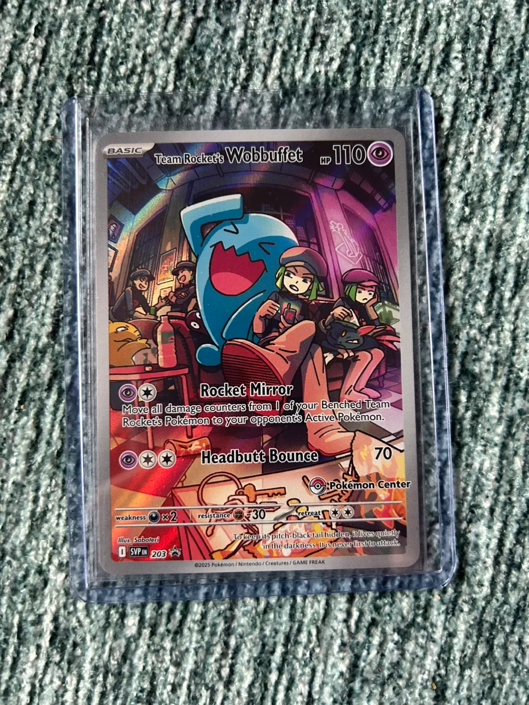 Team Rocket's Wobbuffet Pokemon Card Pokemon Centre Stamp