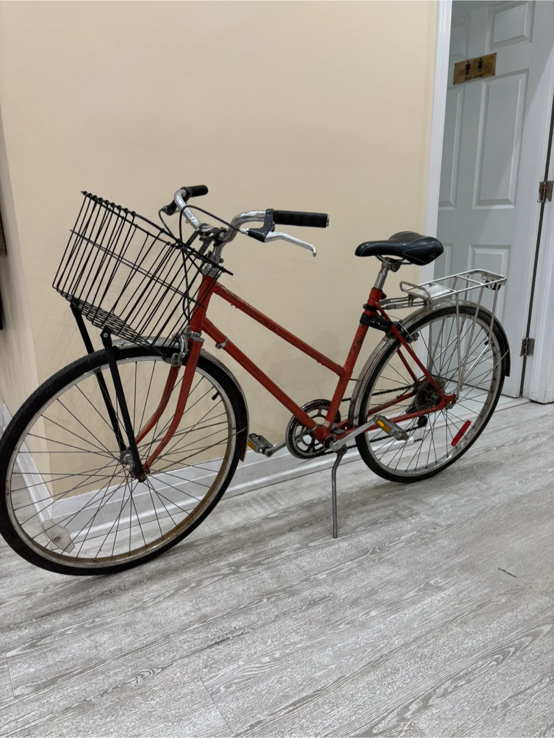 Vintage Red Bicycle with Basket - photo 2