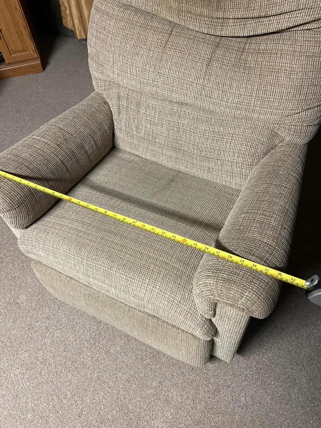 Beige Fabric Recliner Armchair image indicator(3)