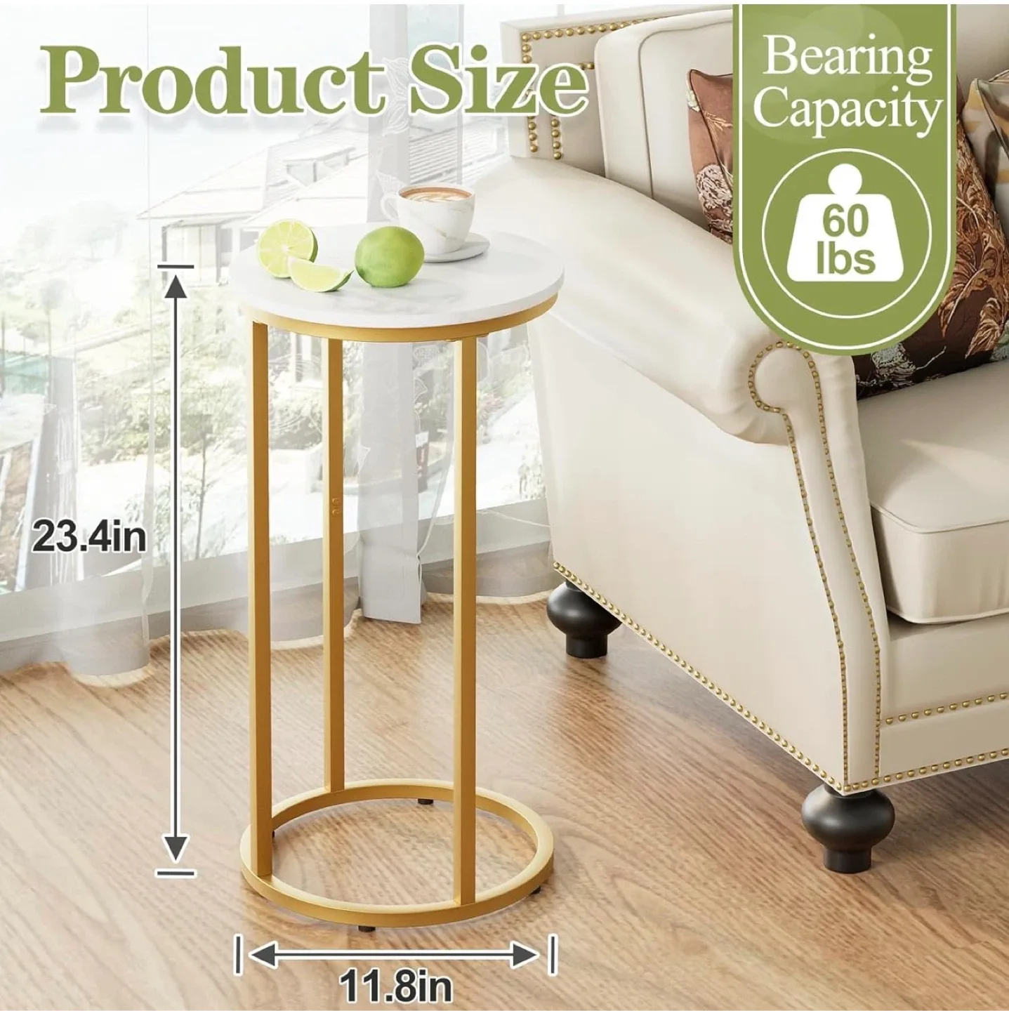 Marble Top Accent Table - Gold Finish image indicator(7)