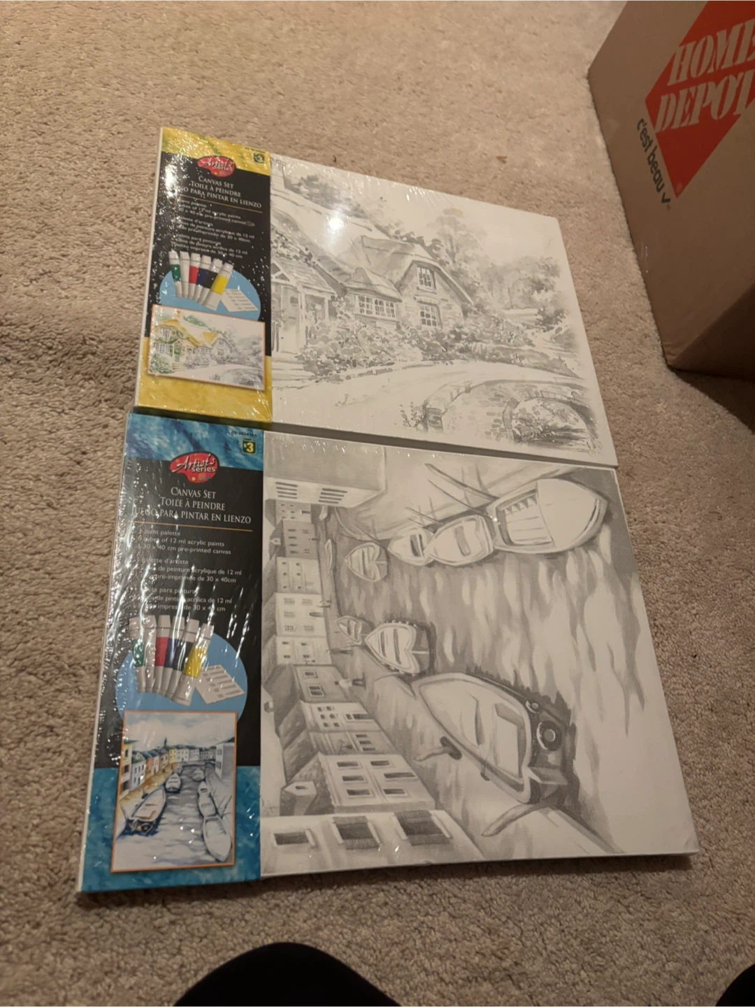 (FREE) Simple Canvas painting + Picture Frame