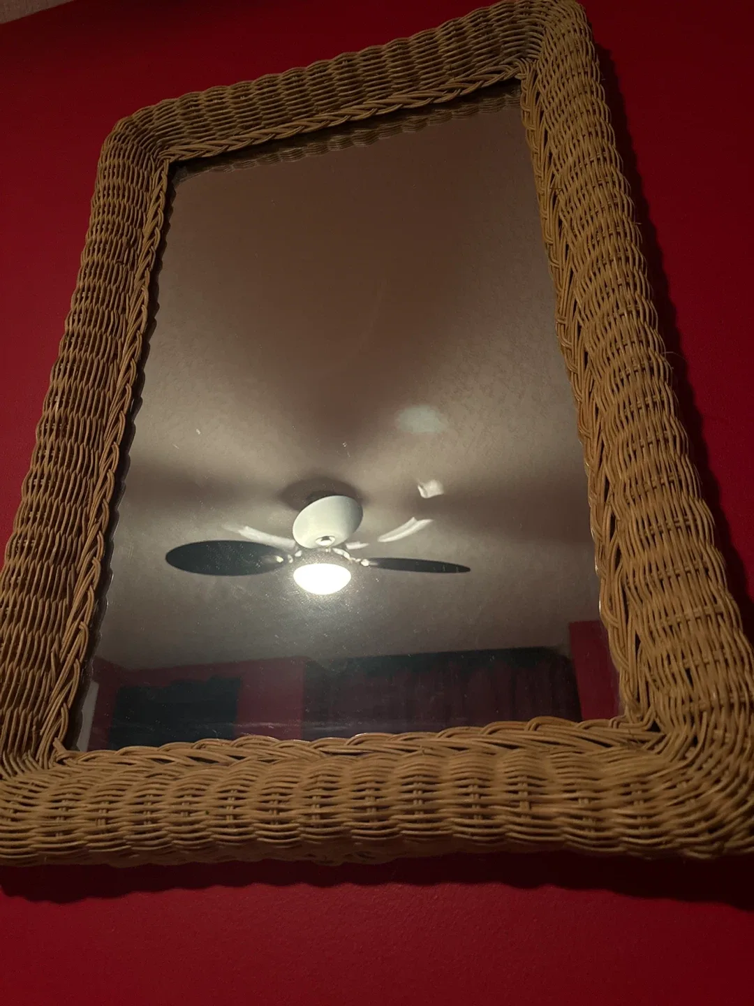 Wicker Framed Mirror