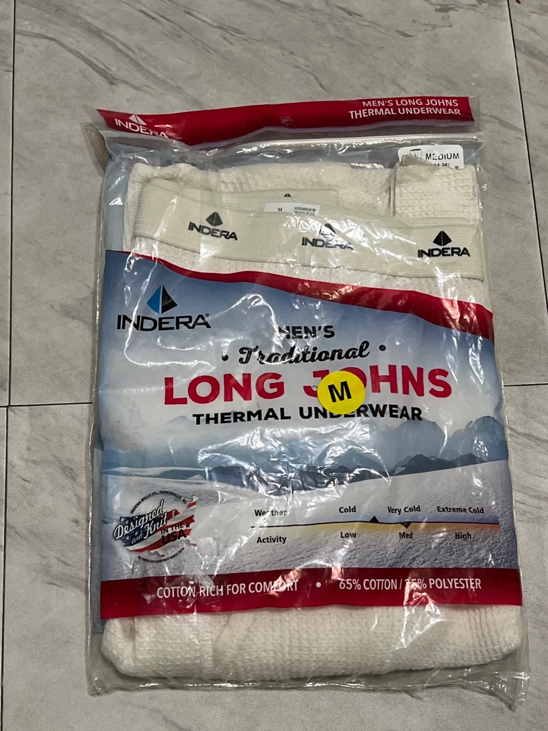 Indera Men's Traditional Long Johns - Medium