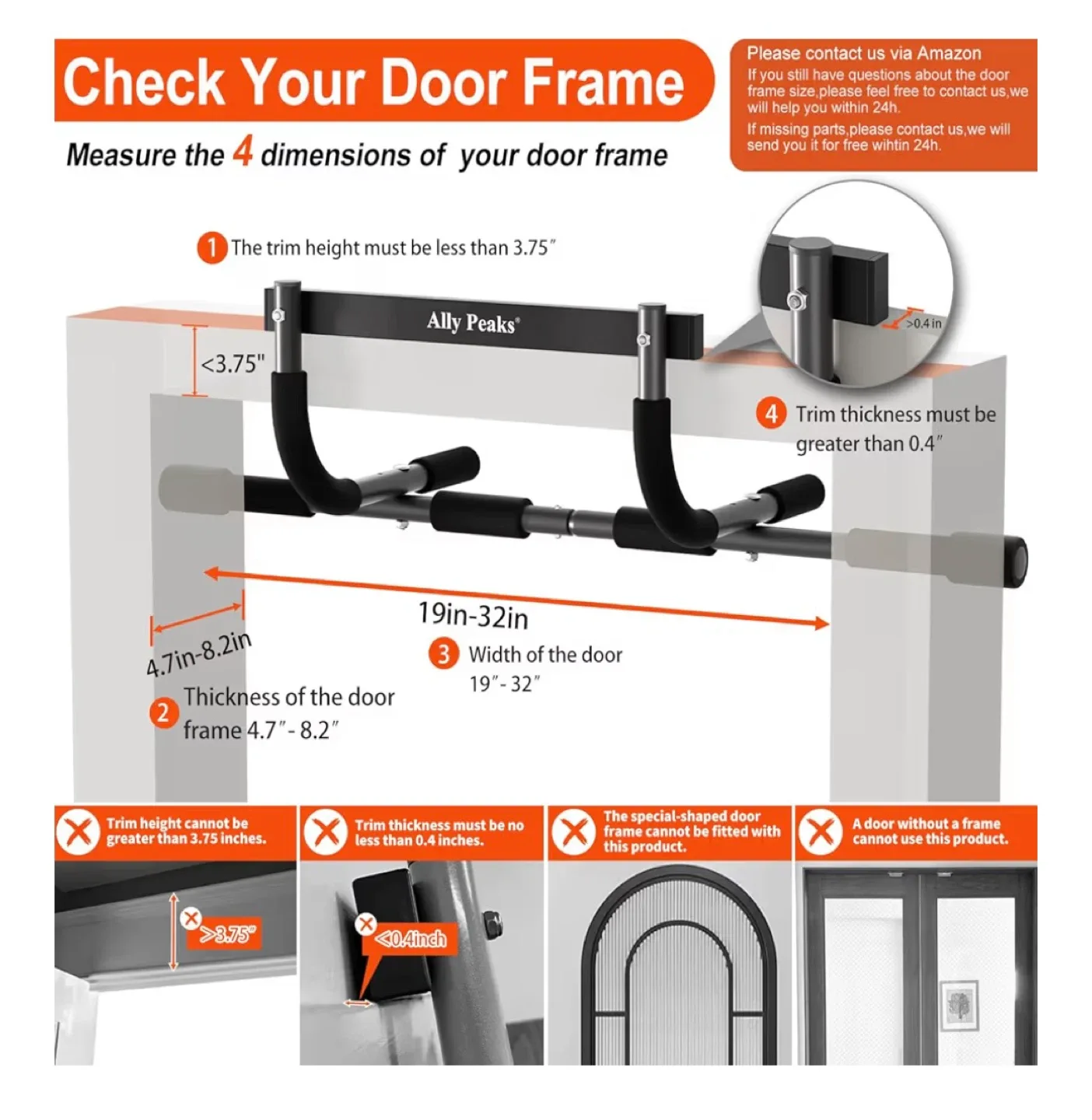 Ally Peaks Pull Up Bar - Doorway Trainer image indicator(2)