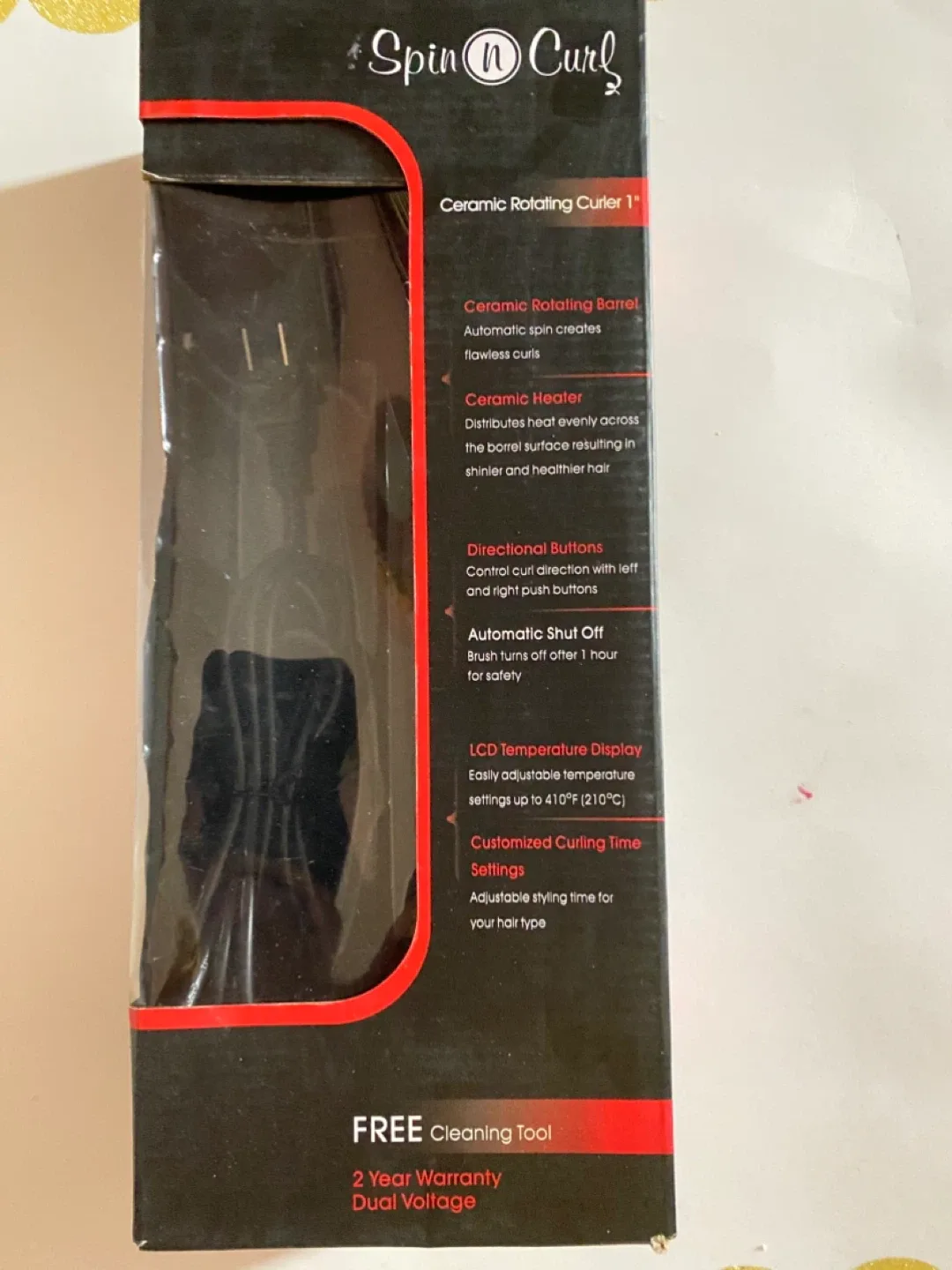 Spin N Curl Ceramic Rotating Curler -BRAND NEW