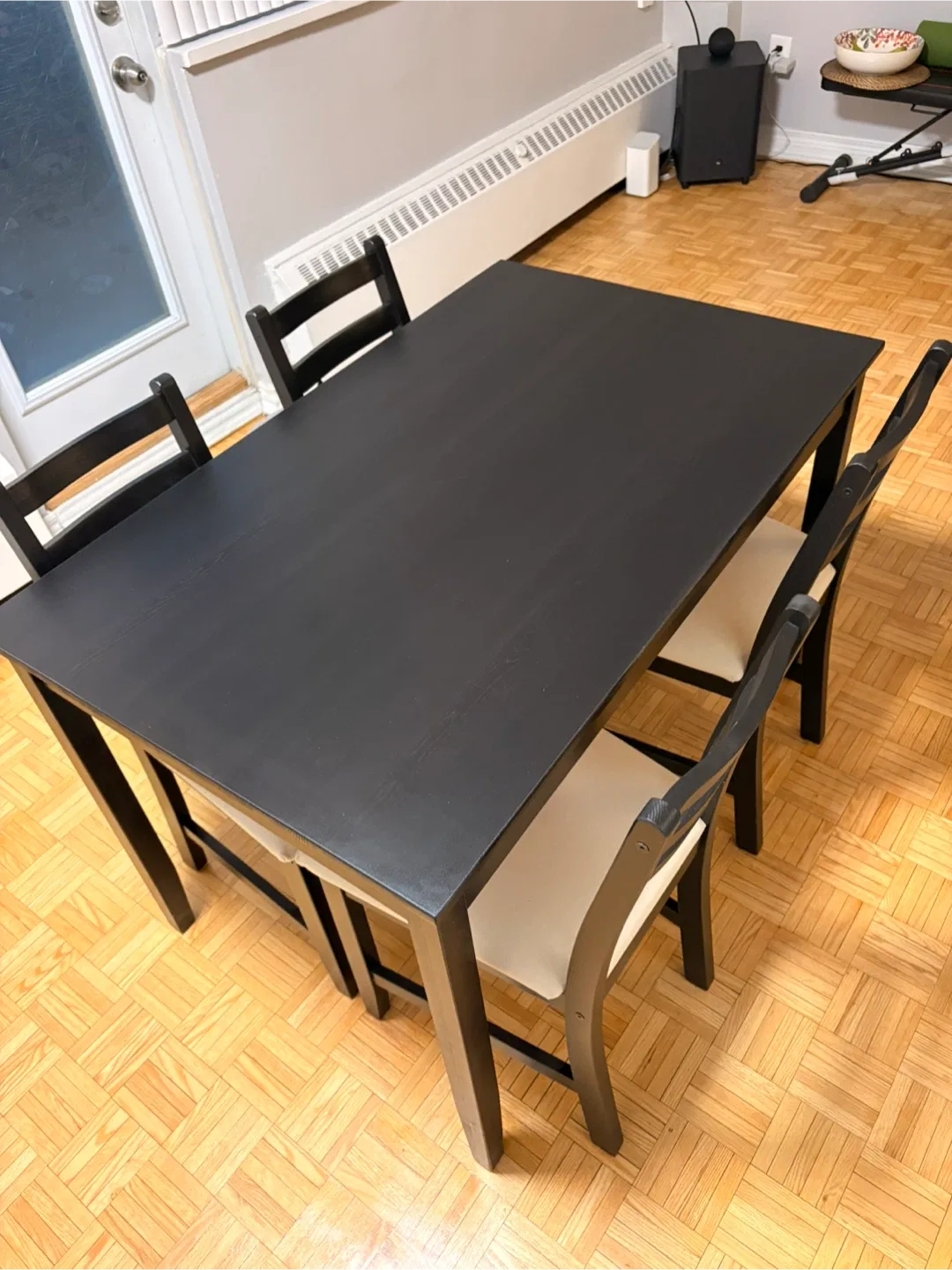 IKEA LERHAMN Dining Table + 4 Chairs