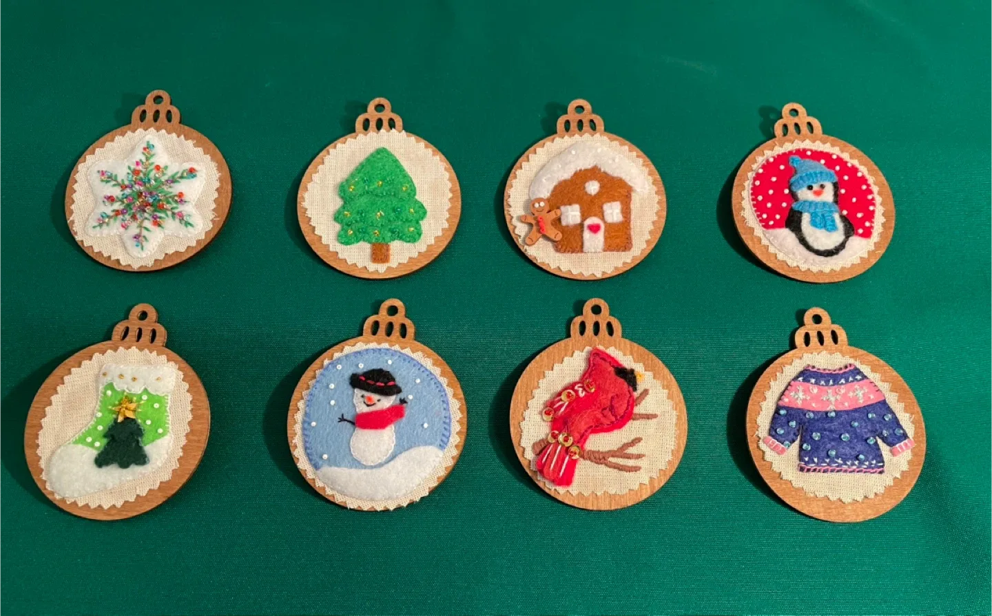 Handmade Christmas Ornaments - Set of 8
