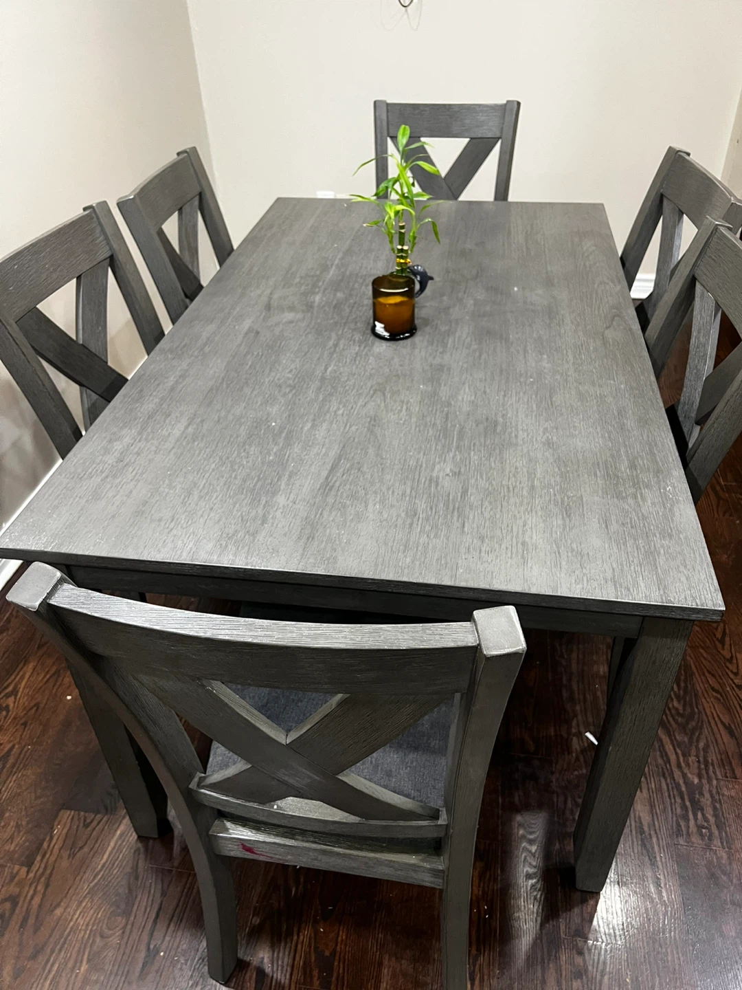 Dining Table with 6 Chairs - Grey
