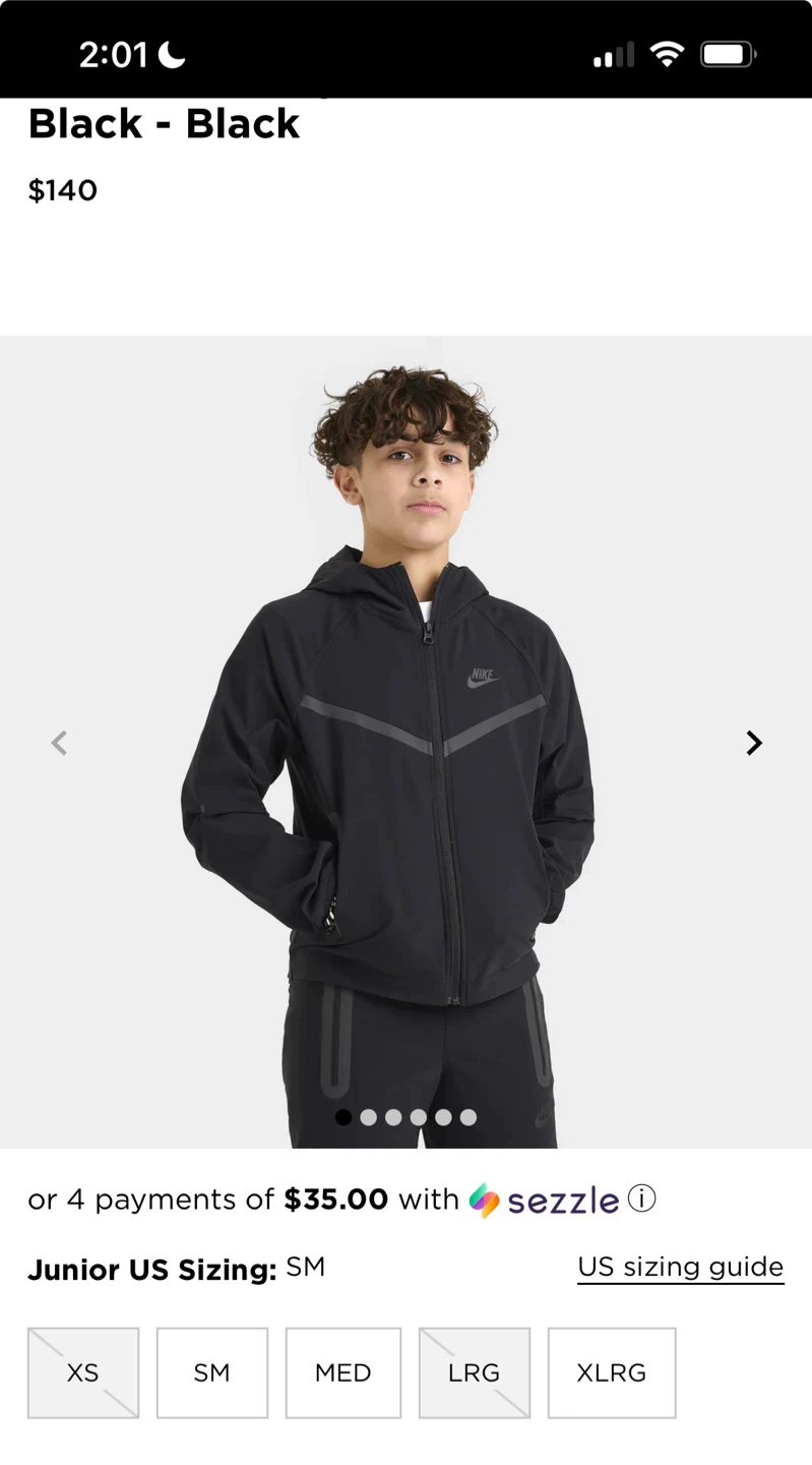 Nike Black Tech Fleece  Size XL
