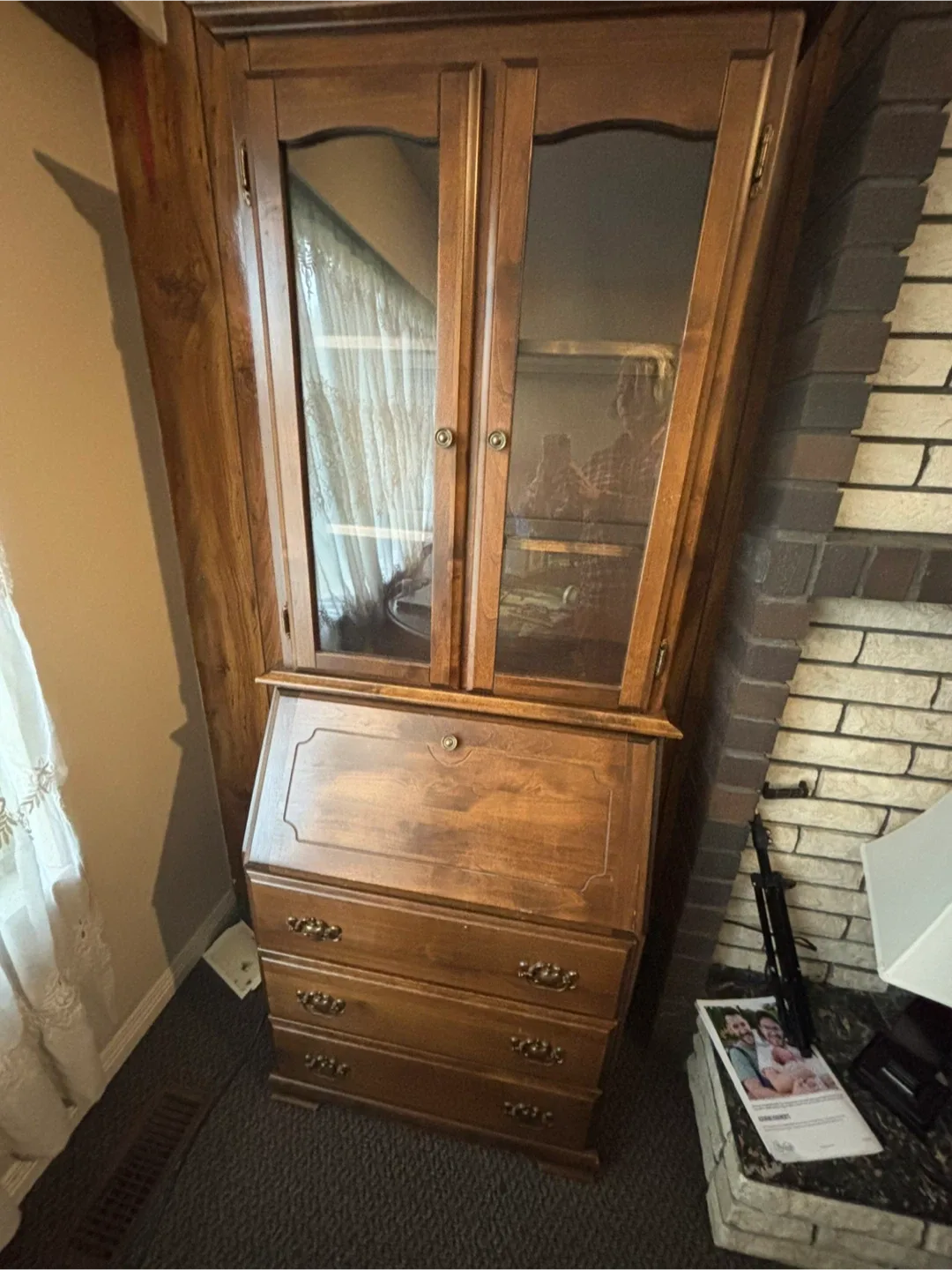 Wooden Secretary Desk with Hutch thumbnail