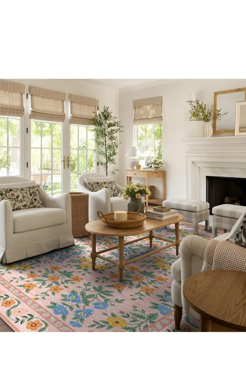 Floral Area Rug - Machine Washable 6x9 image indicator(6)