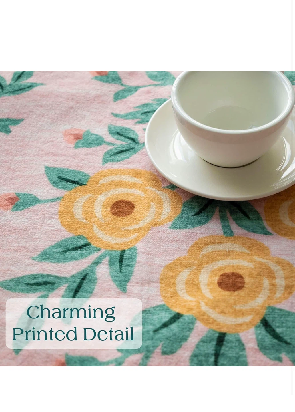 Floral Area Rug - Machine Washable 6x9 - photo 5