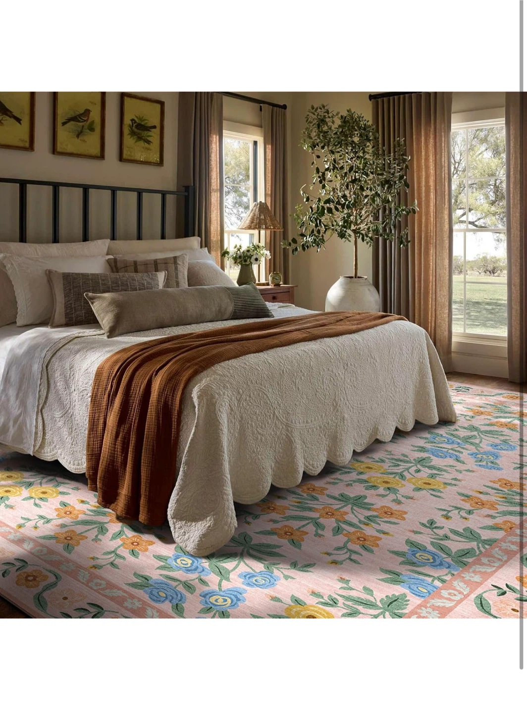 Floral Area Rug - Machine Washable 6x9 - photo 2