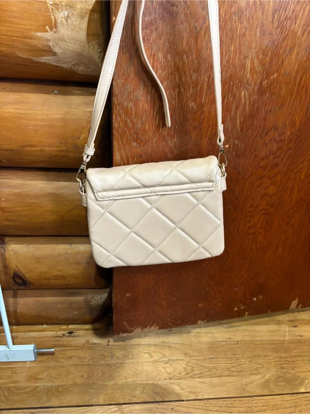 Beige Quilted Crossbody Bag image indicator(2)