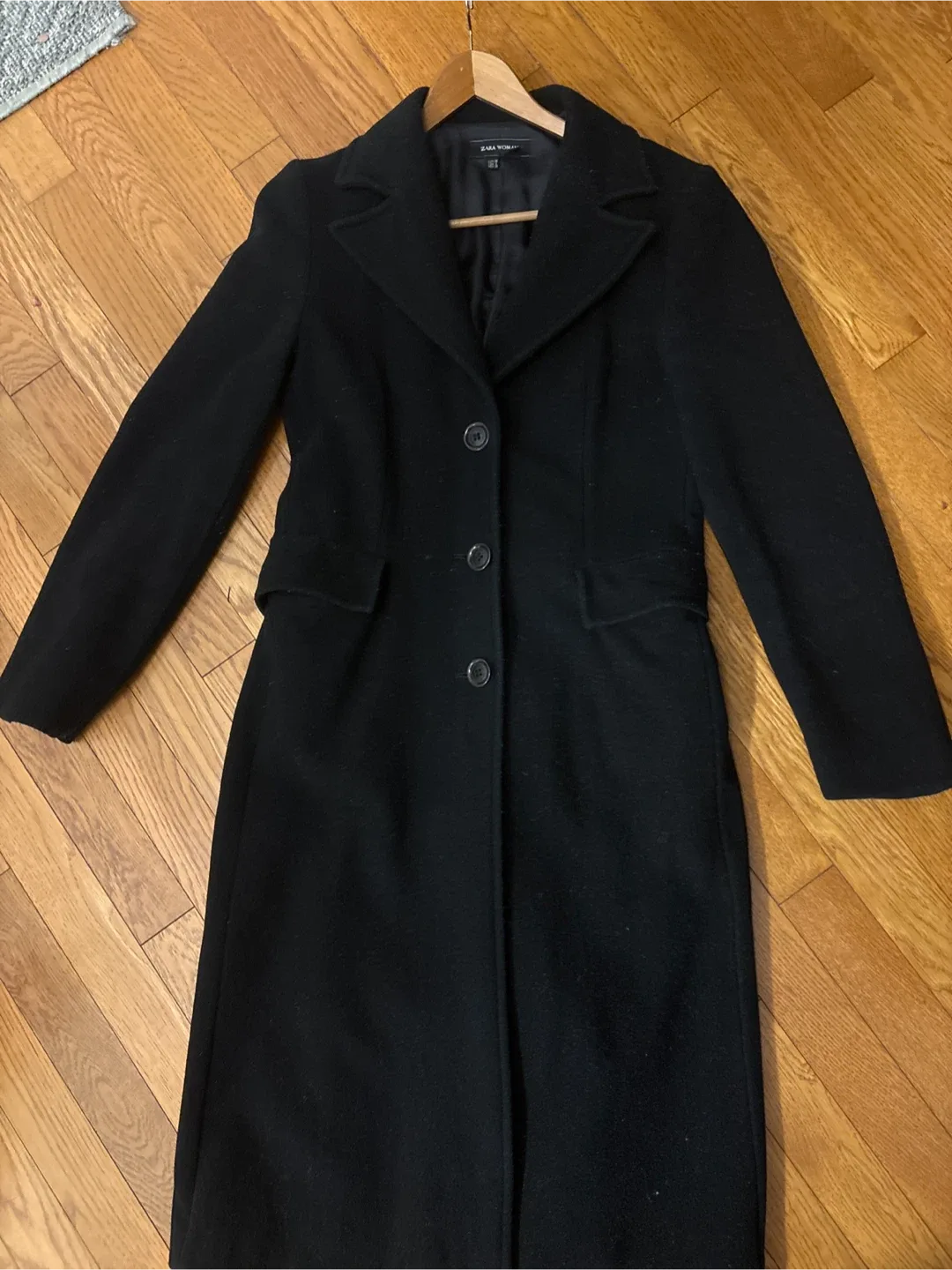 Zara Woman Black Wool Coat - Size 6