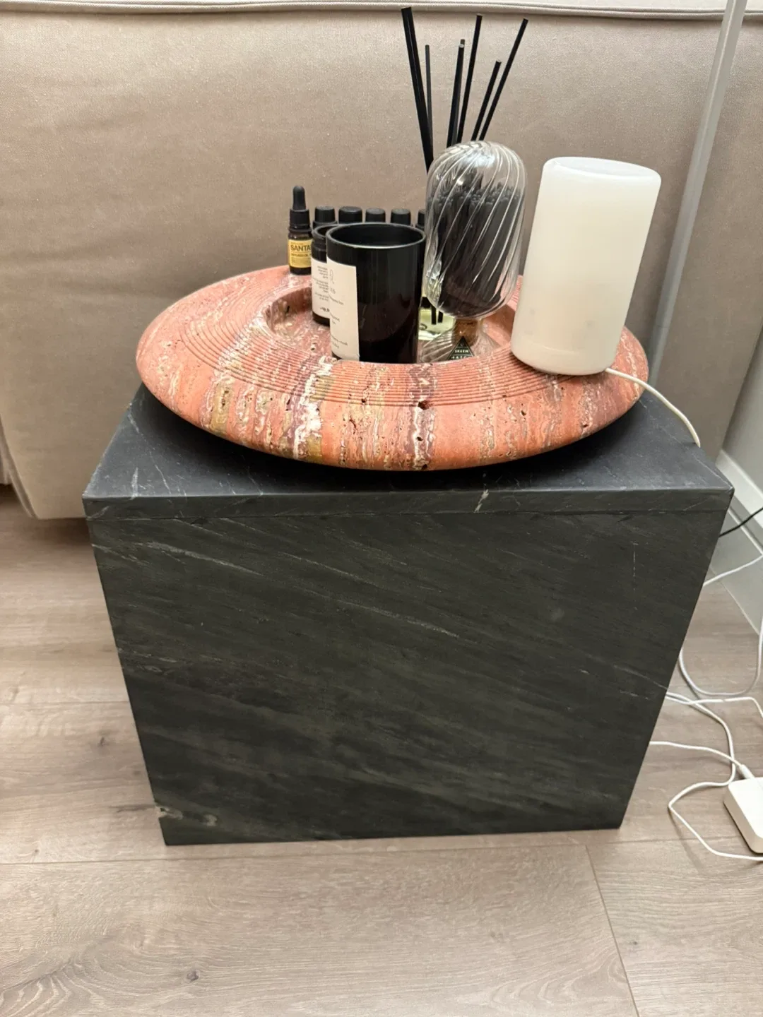 CB2 Marble Side Table