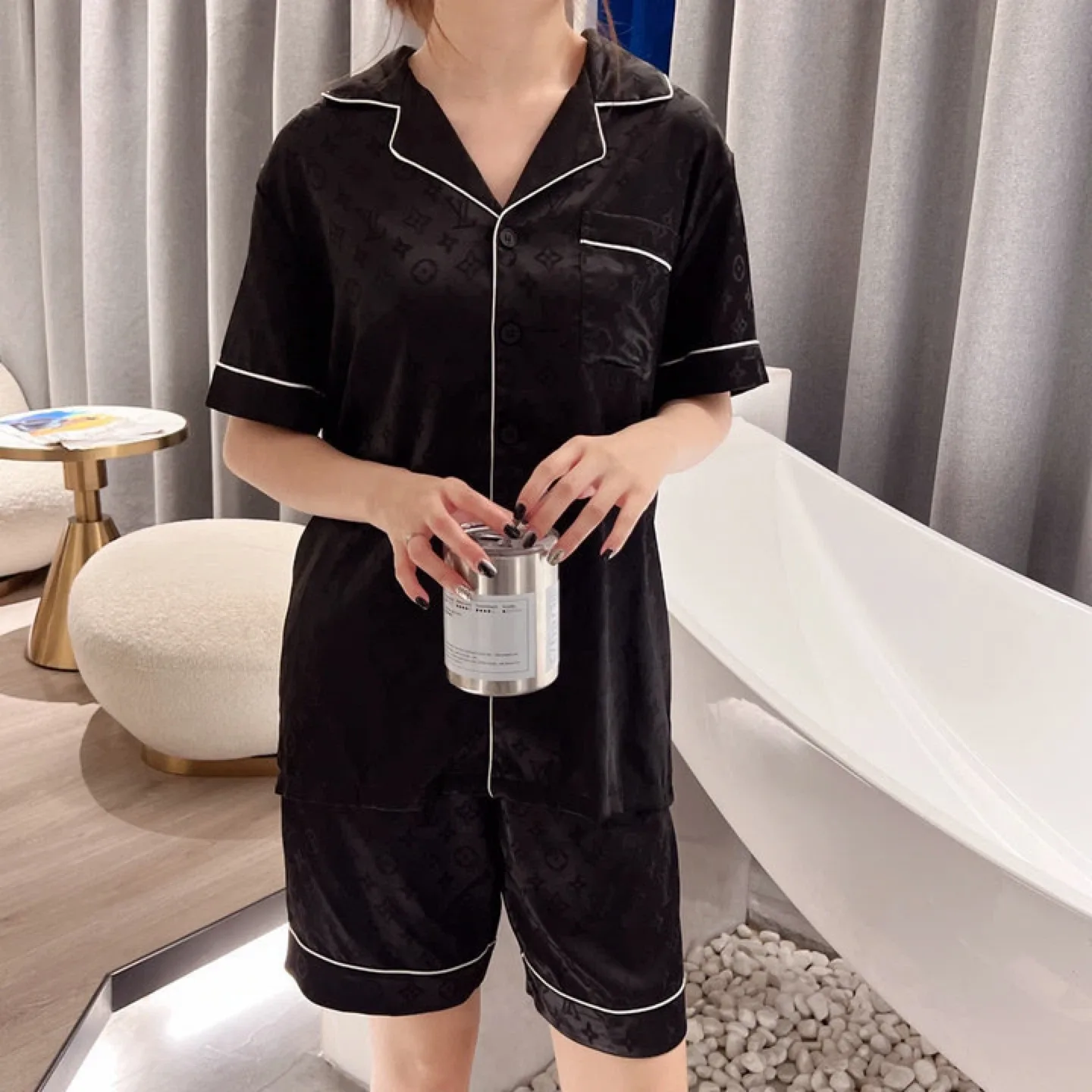 Louis Vuitton Black Pajama Set image indicator(8)