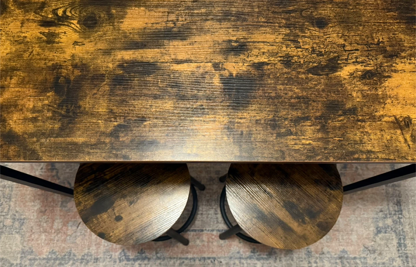 Bar Stools and Bar Table Rustic Brown