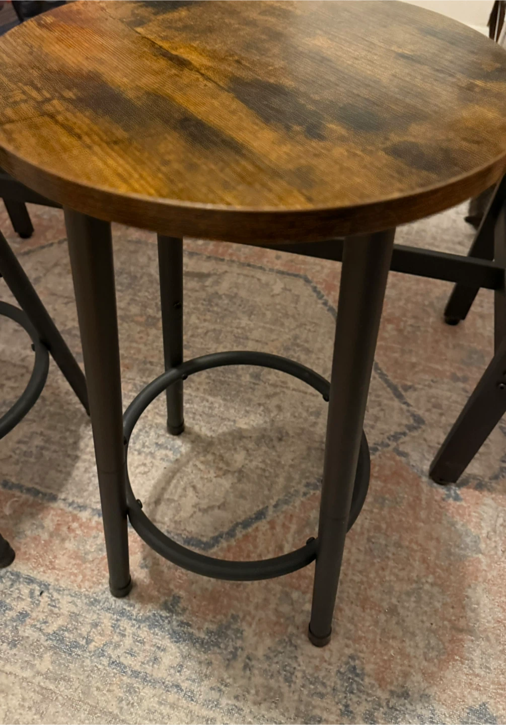 Bar Stools and Bar Table Rustic Brown - photo 3