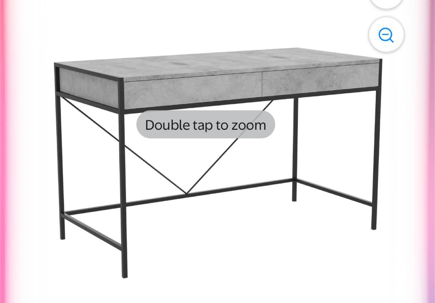 Safdie & Co. Grey Cement Computer Desk - 49L - photo 3