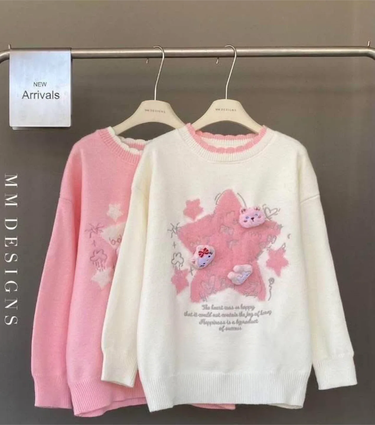 MM Designs Star Sweater - New Arrivals! Only pink is available