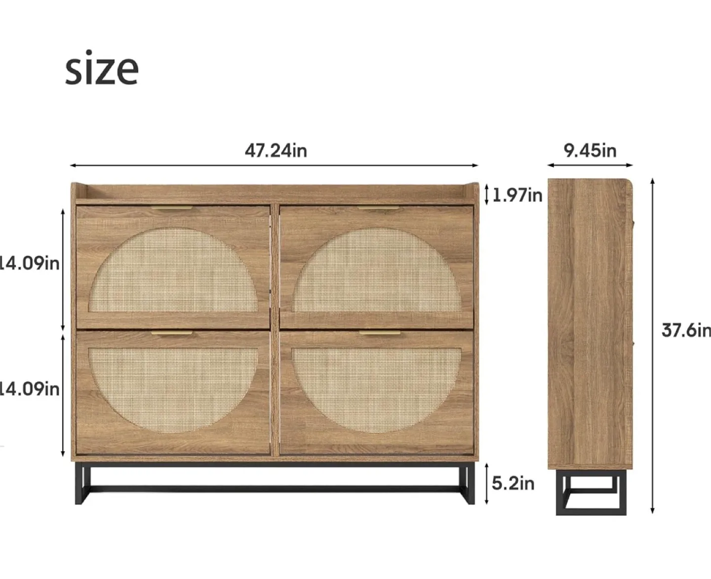 Rattan Shoe Storage Cabinet image indicator(2)