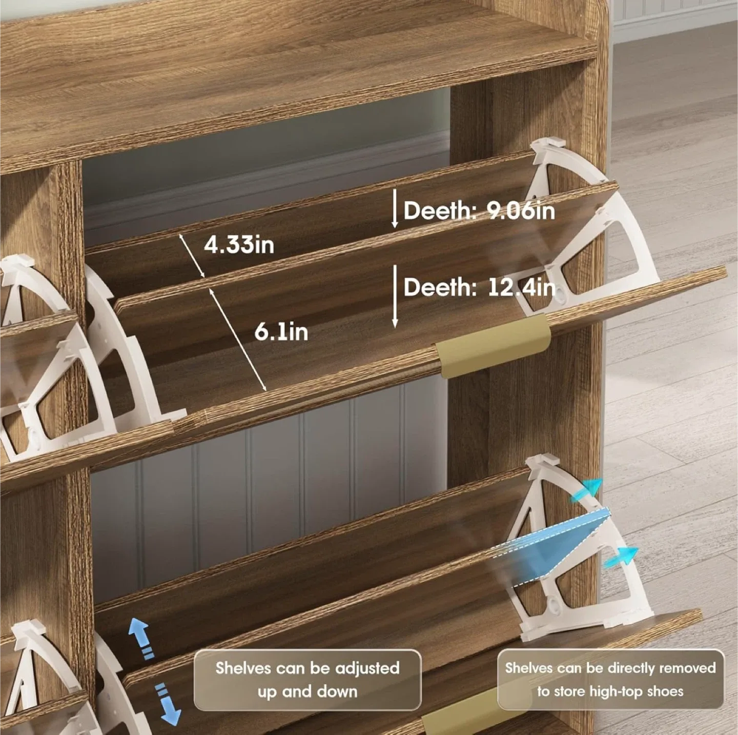 Rattan Shoe Storage Cabinet image indicator(3)