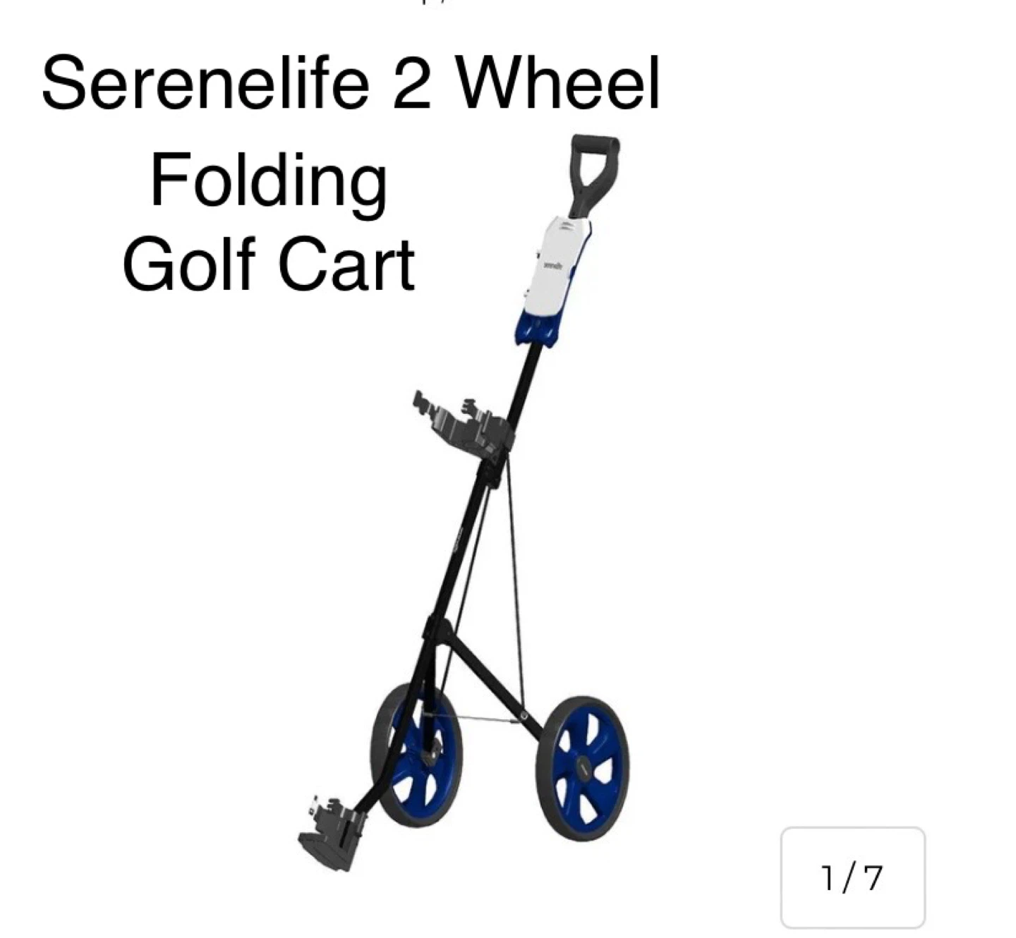 New Serenelife Foldable 2-Wheel Golf Push Cart
