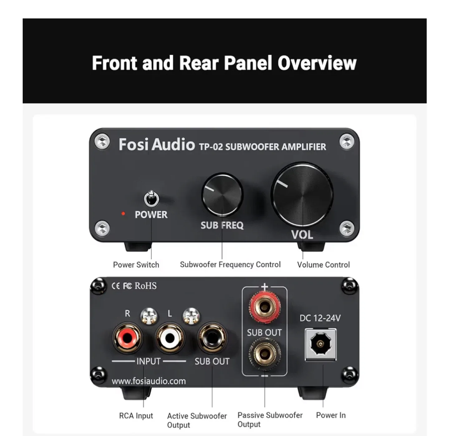 Fosi Audio TP-02 Subwoofer Amplifier image indicator(7)